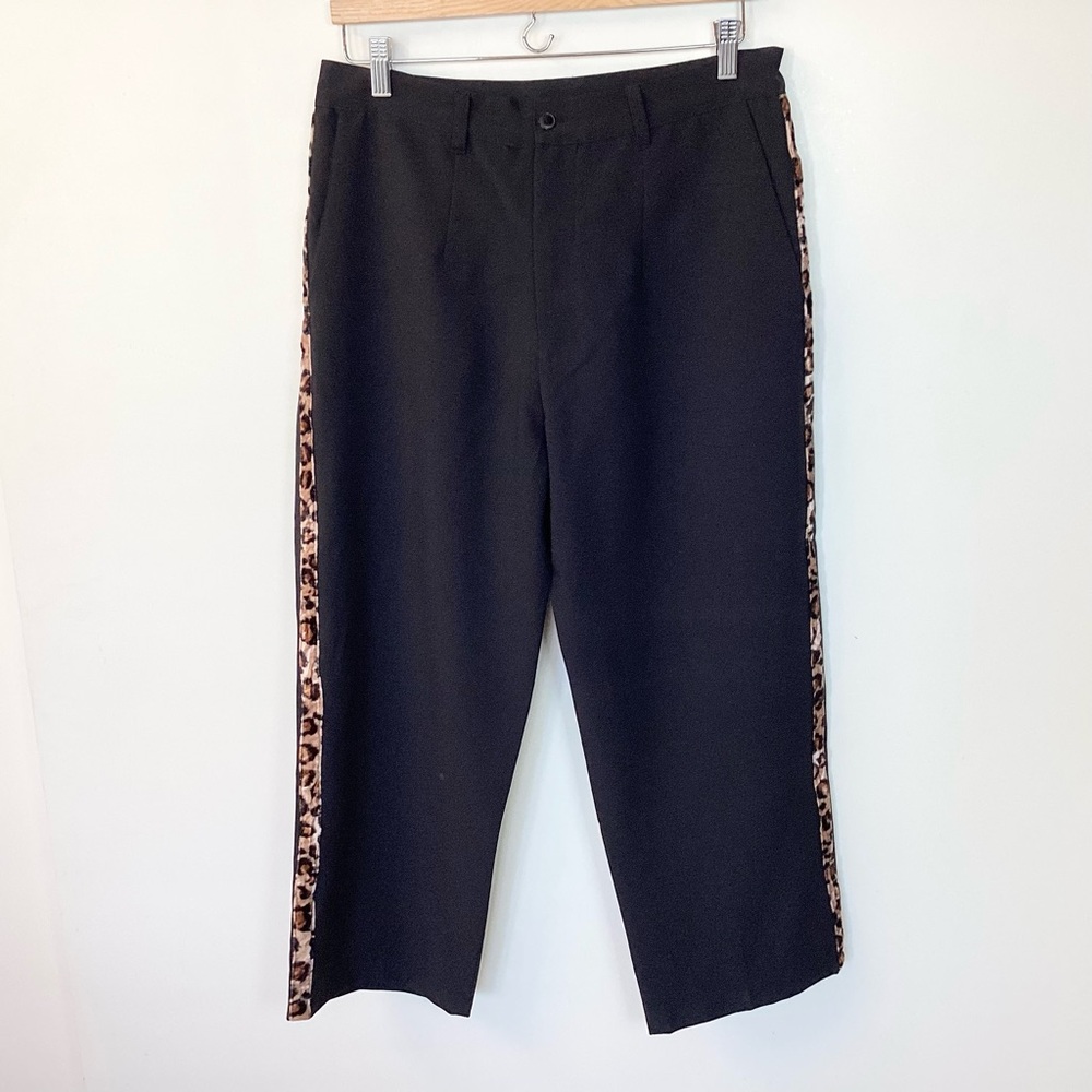 Vintage Sinister Clothing Pants with Velvet Leopard Side Stripes Made in USA 34